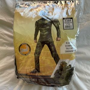 Disguise Master Chief Child Halloween Costume in Green/Black/Red Size- Medium